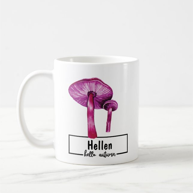 Lila Fall Mushroom Kaffemugg (Vänster)