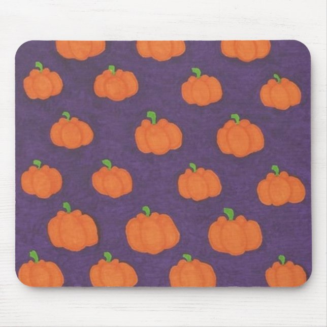 Lila Fall Pumpkin Mönster Musmatta (Framsidan)