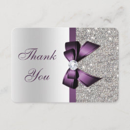 Lila falsk bow silverpaljetter diamant tack