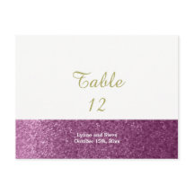 Lila Falskt Glitter Bordsplatskort