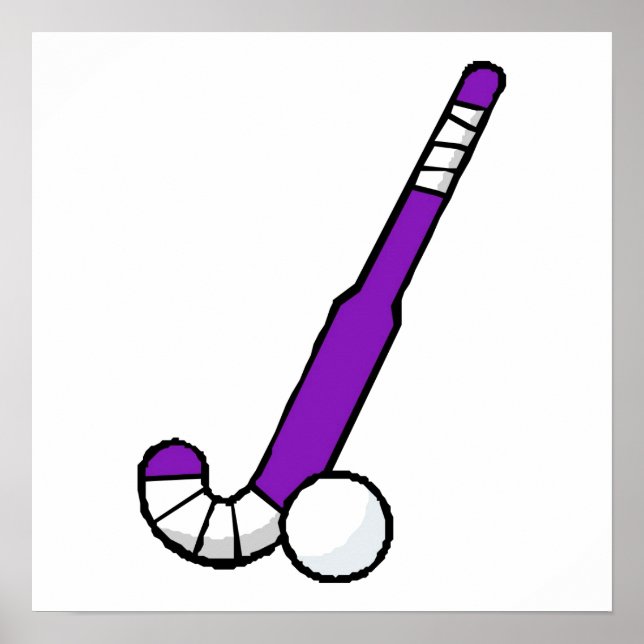 Lila Fält Hockey Stick Poster (Framsidan)