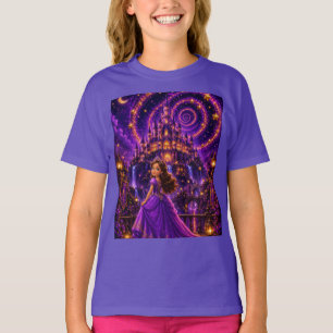 Lila Fantasi Prinsessa Slott Konst Magisk Kosmi T Shirt