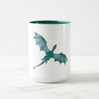 Lila fantasidrakillustration med stor vinge mugg