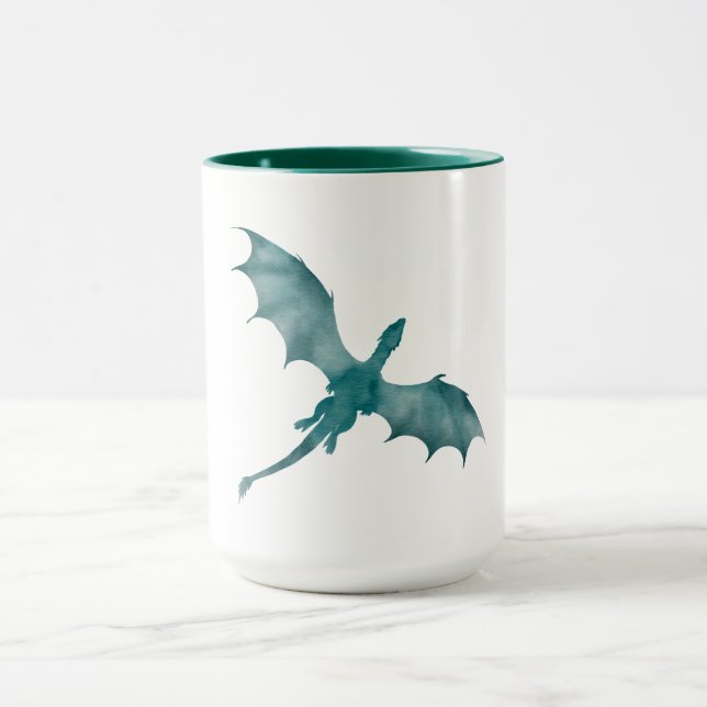Lila fantasidrakillustration med stor vinge mugg (Center)