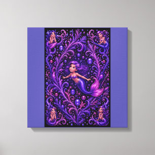 Lila fantasimermaid glitter havskonst Magisk Canvastryck