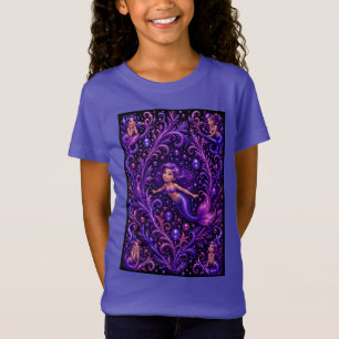 Lila fantasimermaid glitter havskonst Magisk T Shirt
