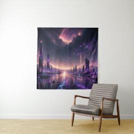 Lila fantasistädernskap Väggkonst Mörk Sci-Fi