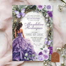 Lila fantastisk skog Quinceanera