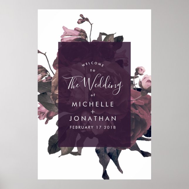 Lila Fantasy Bröllop Välkommen Poster (Framsidan)