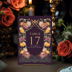 Lila Fantasy Enchanted Garden Wedding Bordsnummer