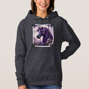 Lila Fantasy Mån Häst, T Shirt