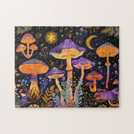 Lila Fantasy svamp under Starlight Pussel