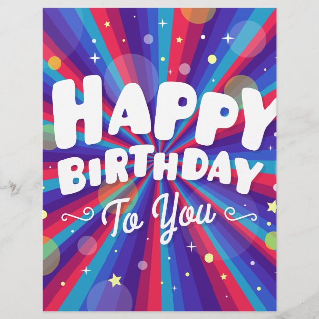 Lila Färg sprängde grattis på födelsedagen till er (Framsida)