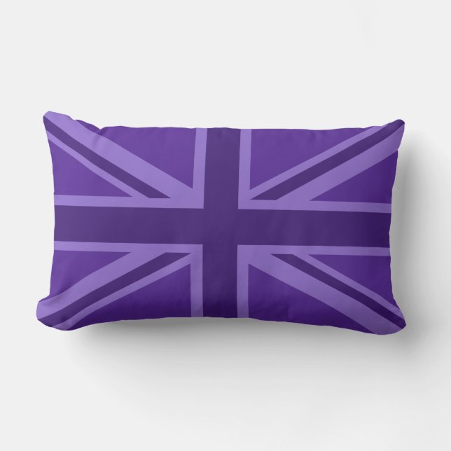 Lila Färg Union Jack Flagga Design Lumbarkudde (Framsida)