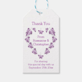 Lila Färgad Butterflies Design Bröllop Presentetikett