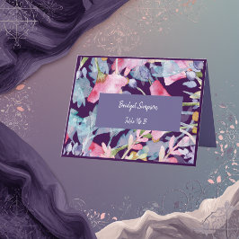 lila-färgat jokertecken för jokerblomma bröllop tack kort