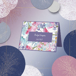 lila-färgat jokertecken för jokerblomma bröllop tack kort