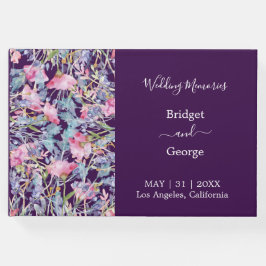 lila färgrik vildblomma grönska bröllop gästböcker