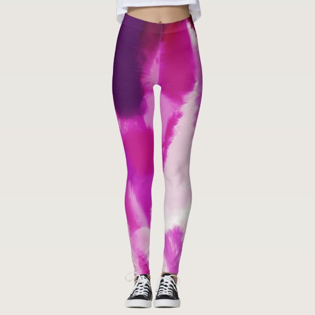 Lila färgsprut leggings (Framsida)