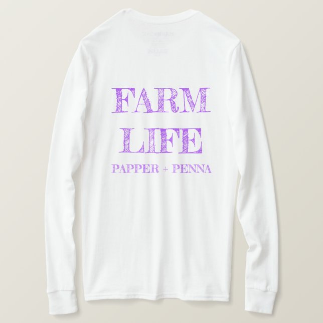 Lila Farmhouse Långärmad T-Shirt (Design baksida)