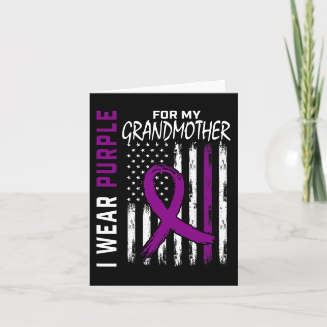 Lila farmor farmor farmor Pankreascancer Medveten Kort (Framsida)
