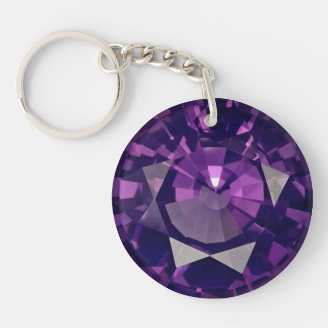 Lila Faux Diamond Acrylic Keychain (Framsidan)