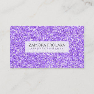 Lila Faux Glitter Modern design Visitkort