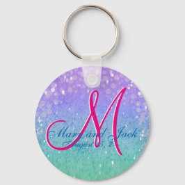 Lila Faux Glitter Patio Lantern Confetti Glam Nyckelring