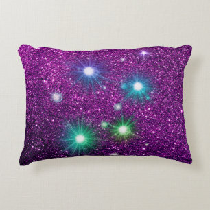 Lila Faux Glitter Prydnadskudde