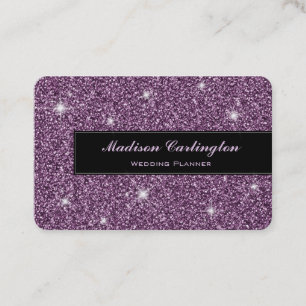 Lila Faux Glitter Shimmer Struktur Visitkort