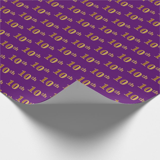 Lila, Faux Guld 10:e (tionde) händelsen Presentpapper (Hörn)