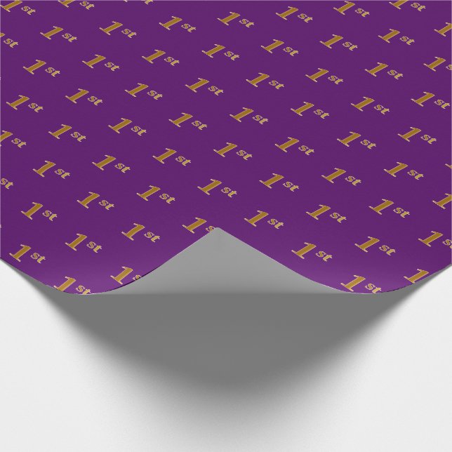 Lila, Faux Guld 1:a (första) händelsen Presentpapper (Hörn)