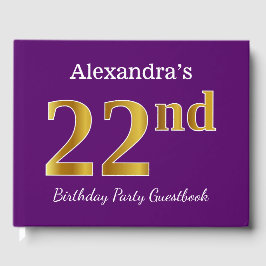 Lila, Faux Guld 22:a Födelsedagsfesten; Anpassat n Gästböcker