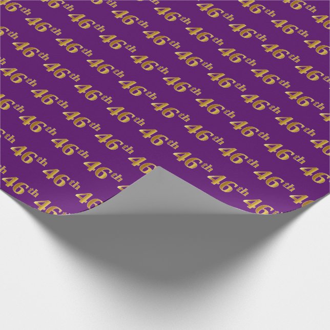 Lila, Faux Guld 46:e (46:e) händelsen Presentpapper (Hörn)