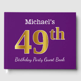 Lila, Faux Guld 49:e Födelsedagsfesten; Anpassat n Gästböcker