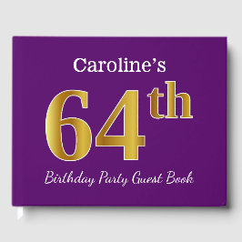 Lila, Faux Guld 64:e Födelsedagsfesten; Anpassat n Gästböcker