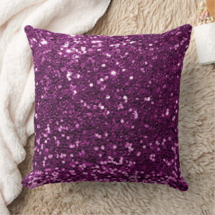 Lila Faux Sequin Glitter Dekorativ kudde