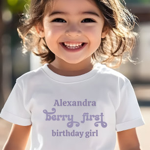 Lila fe första bär första födelsedag t shirt