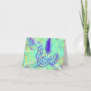 Lila Feather Wave Modern Profetic Art Tack Kort