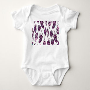 Lila Feathers: Vintage Ornamental Seamless. T Shirt