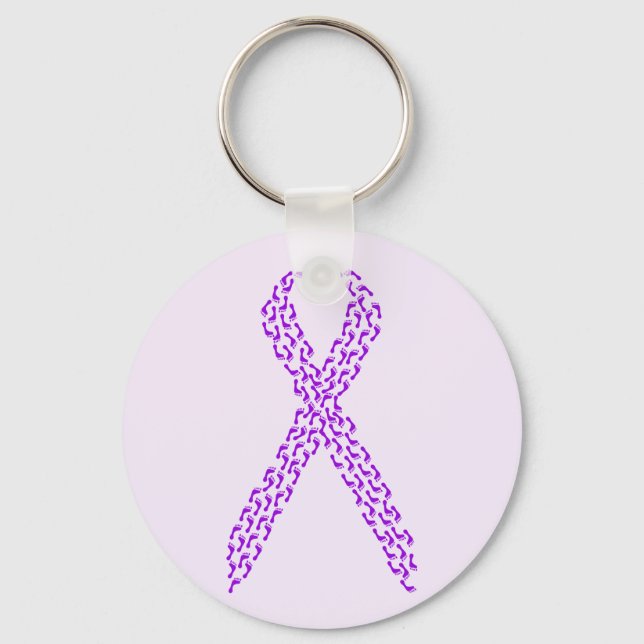 Lila Feet Awareness Ribbon Nyckelring (Framsida)
