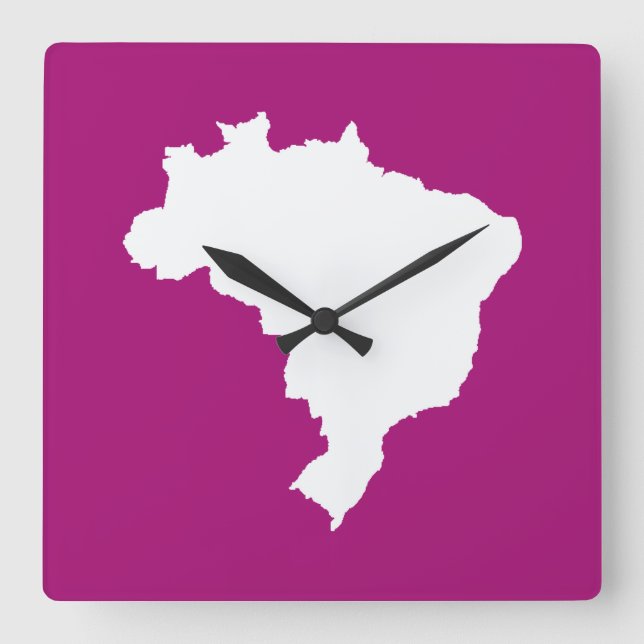 Lila Festive Brazil vid Emporio Moffa Fyrkantig Klocka (Framsida)