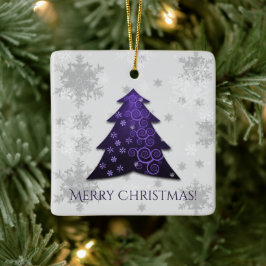 Lila Festive Julgran Ceramic Ornament