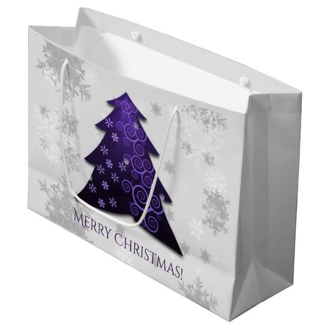 Lila Festive Julgran Gift Bag (Framsidan Vinklad)