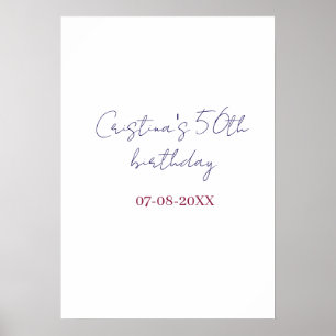 lila fet 50 födelsedag årsdag lägg till namn datum poster