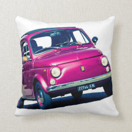 Lila Fiat 500 i Italien, klassisk bildöverkast Kudde