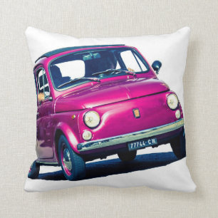 Lila Fiat 500 i Italien, klassisk bildöverkast Kudde