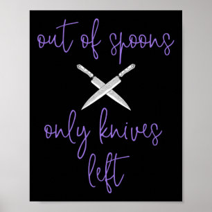 Lila Fibro Lupus Spoonie-medvetande ur poänger Poster
