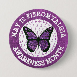 Lila Fibromyalgia Awareness Month Ribbon Button Knapp
