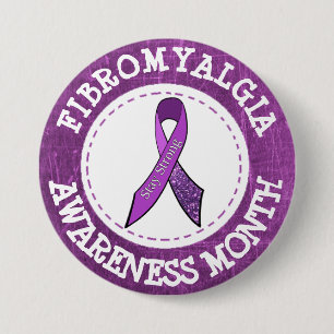 Lila Fibromyalgia Awareness Month Ribbon Button Knapp